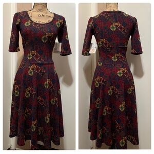 Lularoe Nicole Colorful Printed Dress XS